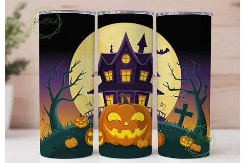 Halloween Haunted House 20oz Tumbler Sublimation PixelChick 