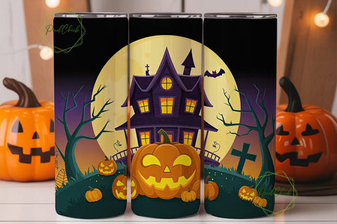 Halloween Haunted House 20oz Tumbler Sublimation PixelChick 