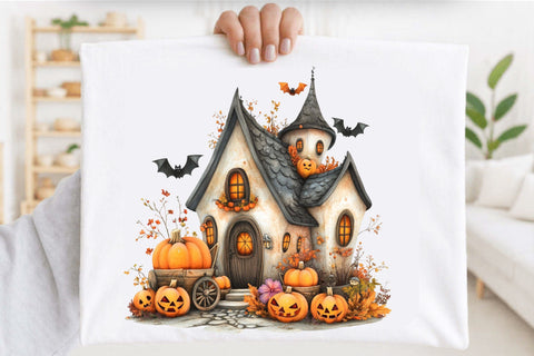 Halloween Haunted House Clipart Sublimation SVGArt 