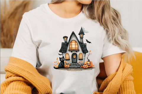 Halloween Haunted House Clipart Sublimation SVGArt 
