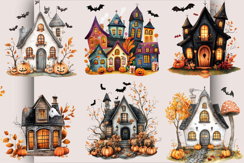 Halloween Haunted House Clipart Sublimation SVGArt 