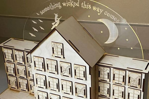 Halloween Haunted House Countdown Laser SVG File SVG Crafting With Brenna 