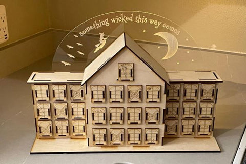 Halloween Haunted House Countdown Laser SVG File SVG Crafting With Brenna 