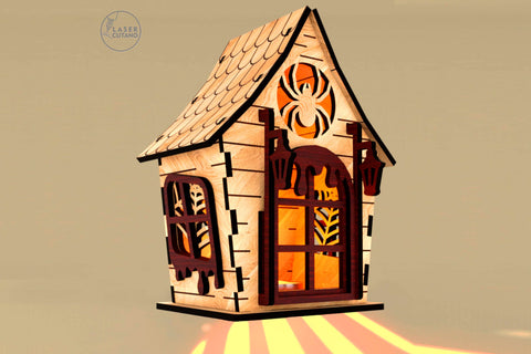 Halloween Haunted House Lantern Set (3 Designs) - Spooky Decor SVG LaserCutano 