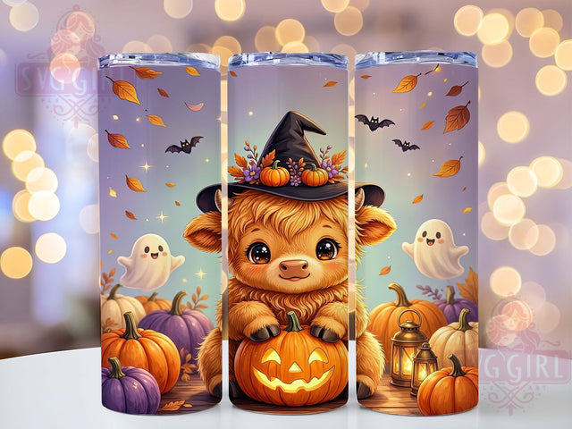 Halloween Highland Cow 20oz Tumbler, Highland Cow, Halloween Design, Spooky Rustic, Farmhouse Style, Fall Vibes, 20oz Wrap, Sublimation Tumbler Sublimation SvggirlplusArt 