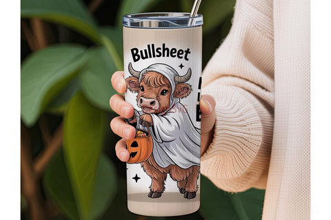 Halloween Highland Cow 20oz Tumbler Sublimation DesignSVG 
