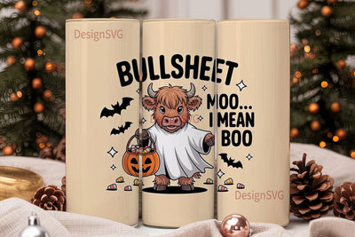 Halloween Highland Cow 20oz Tumbler Sublimation DesignSVG 