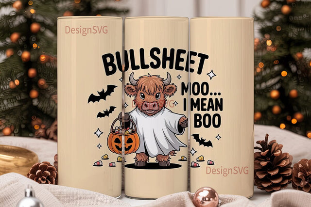 Halloween Highland Cow 20oz Tumbler Sublimation DesignSVG 