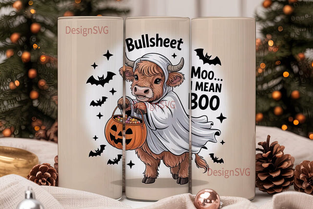 Halloween Highland Cow 20oz Tumbler Sublimation DesignSVG 