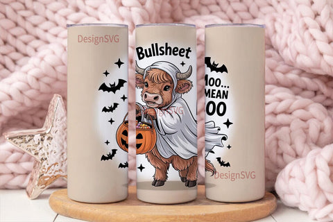 Halloween Highland Cow 20oz Tumbler Sublimation DesignSVG 