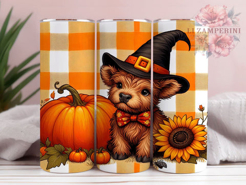 Halloween Highland Cow 20oz Tumbler Wrap PNG, Highland Cow Tumbler Png, Straight & Tapered Tumbler Wrap, Instant Digital Download Sublimation Li Zamperini 