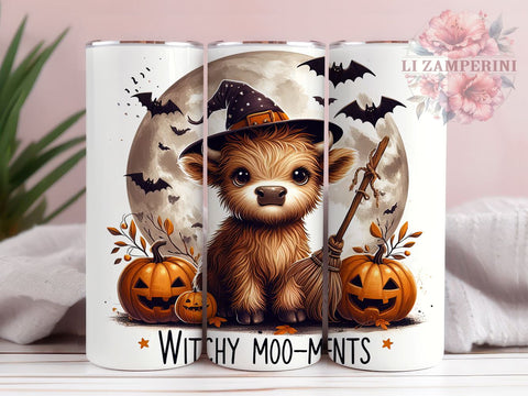 Halloween Highland Cow 20oz Tumbler Wrap PNG, Highland Cow Tumbler PNG Sublimation Design, Straight & Tapered Tumbler Wrap, Instant Digital Download Sublimation Li Zamperini 