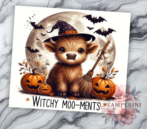 Halloween Highland Cow 20oz Tumbler Wrap PNG, Highland Cow Tumbler PNG Sublimation Design, Straight & Tapered Tumbler Wrap, Instant Digital Download Sublimation Li Zamperini 