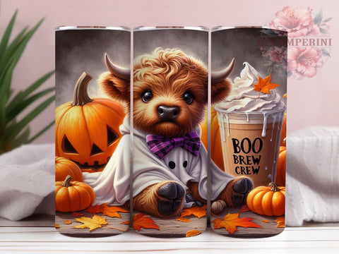 Halloween Highland Cow 20oz Tumbler Wrap PNG, Highland Cow Tumbler PNG Sublimation Design, Straight & Tapered Tumbler Wrap, Instant Digital Download Sublimation Li Zamperini 