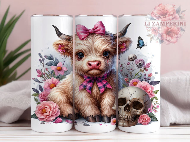 Halloween Highland Cow 20oz Tumbler Wrap PNG, Spooky Halloween Tumbler PNG Sublimation Design, Straight & Tapered Tumbler Wrap, Instant Digital Download Sublimation Li Zamperini 