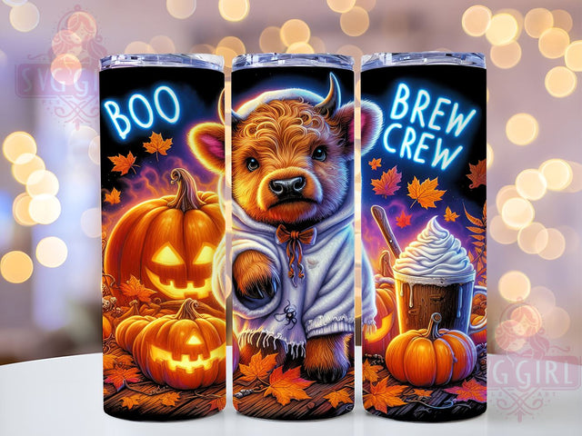 Halloween Highland Cow 20oz Tumbler Wrap Sublimation Design, Straight Tapered Tumbler Wrap, Funny Halloween Tumbler Png, Instant Digital Download Sublimation SvggirlplusArt 