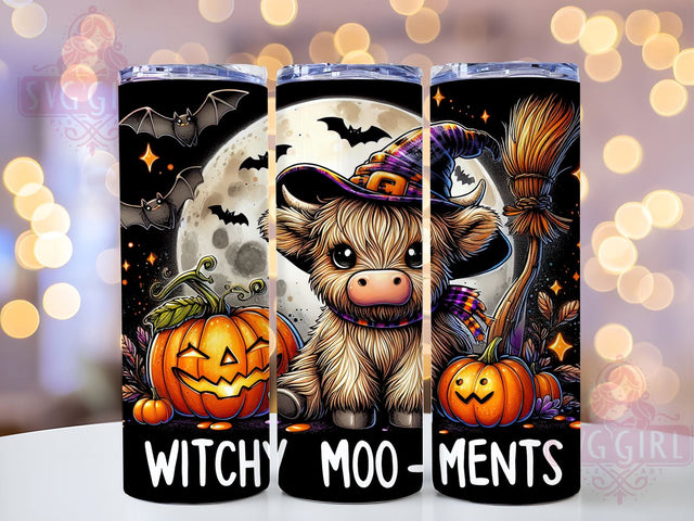 Halloween Highland Cow 20oz Tumbler Wrap Sublimation Design, Straight Tapered Tumbler Wrap, Highland Cow Tumbler Png, Instant Digital Download Sublimation SvggirlplusArt 