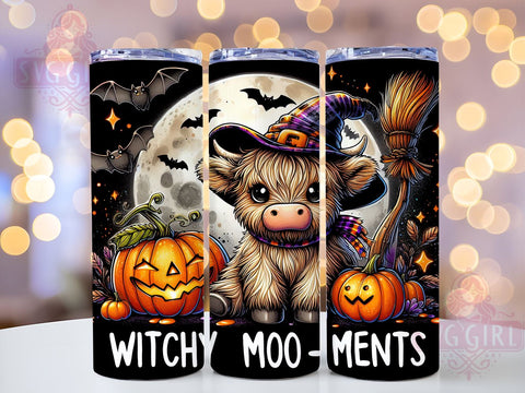 Halloween Highland Cow 20oz Tumbler Wrap Sublimation Design, Straight Tapered Tumbler Wrap, Highland Cow Tumbler Png, Instant Digital Download Sublimation SvggirlplusArt 