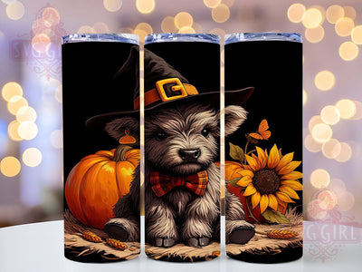 Halloween Highland Cow 20oz Tumbler Wrap Sublimation Design, Straight Tapered Tumbler Wrap, Highland Cow Tumbler Png, Instant Digital Download Sublimation SvggirlplusArt 