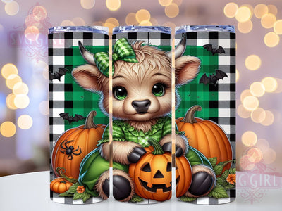 Halloween Highland Cow 20oz Tumbler Wrap Sublimation Design, Straight Tapered Tumbler Wrap, Highland Cow Tumbler Png, Instant Digital Download Sublimation SvggirlplusArt 