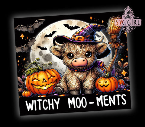 Halloween Highland Cow 20oz Tumbler Wrap Sublimation Design, Straight Tapered Tumbler Wrap, Highland Cow Tumbler Png, Instant Digital Download Sublimation SvggirlplusArt 