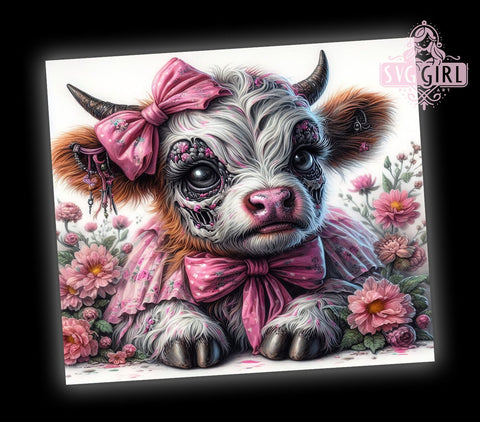 Halloween Highland Cow 20oz Tumbler Wrap Sublimation Design, Straight Tapered Tumbler Wrap, Spooky Season Tumbler Png, Instant Digital Download Sublimation SvggirlplusArt 