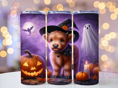 Halloween Highland Cow 20oz Tumbler Wrap Sublimation Design, Straight Tapered Tumbler Wrap, Spooky Season Tumbler Png, Instant Digital Download Sublimation SvggirlplusArt 