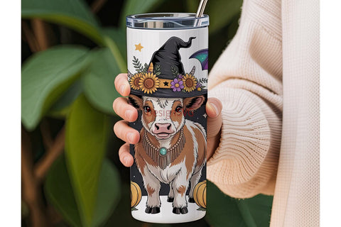 Halloween Highland Cow 20oz Tumbler Wrap Sublimation DesignSVG 