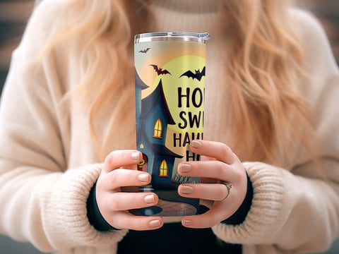 Halloween Home sweet haunted Home Tumbler Wrap PNG Sublimation Luvleigh Digitals 