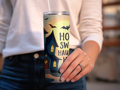 Halloween Home sweet haunted Home Tumbler Wrap PNG Sublimation Luvleigh Digitals 