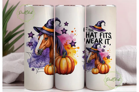 Halloween Horse 20oz Tumbler Wrap Sublimation PixelChick 