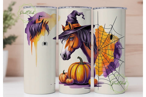 Halloween Horse 20oz Tumbler Wrap Sublimation PixelChick 