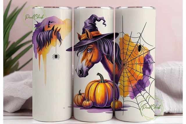 Halloween Horse 20oz Tumbler Wrap Sublimation PixelChick 