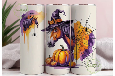 Halloween Horse 20oz Tumbler Wrap Sublimation PixelChick 
