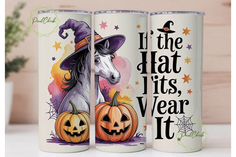 Halloween Horse 20oz Tumbler Wrap Sublimation PixelChick 