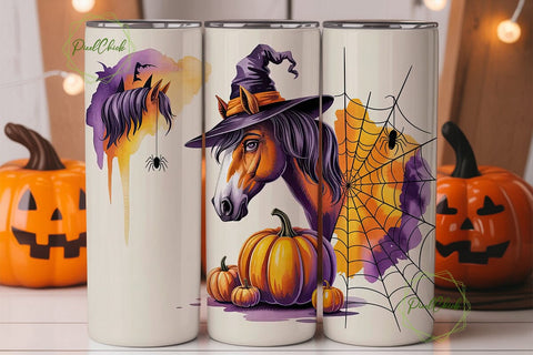 Halloween Horse 20oz Tumbler Wrap Sublimation PixelChick 