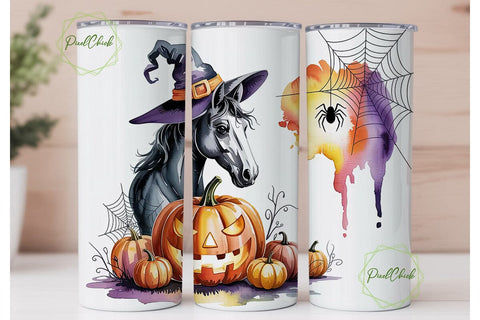 Halloween Horse 20oz Tumbler Wrap Sublimation PixelChick 