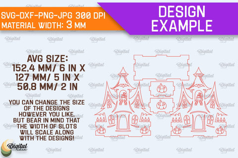 Halloween House Candle Holders Laser Cut Bundle SVG Evgenyia Guschina 