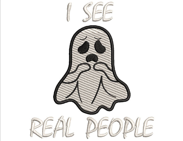 Halloween I see real people ghost Embroidery Design 4 Sizes -File formats in pes,dst,jef,xxx,exp,vip,vp3,funny, boo, ghosts, popular Embroidery/Applique DESIGNS AestheticdesignsE 
