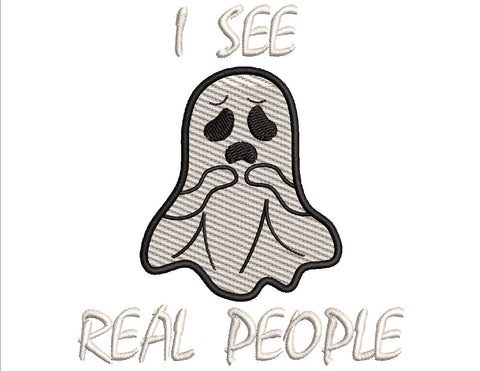 Halloween I see real people ghost Embroidery Design 4 Sizes -File formats in pes,dst,jef,xxx,exp,vip,vp3,funny, boo, ghosts, popular Embroidery/Applique DESIGNS AestheticdesignsE 