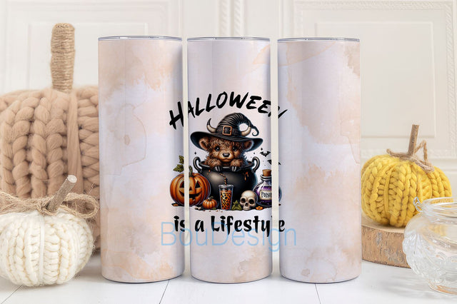 Halloween is a Lifestyle 20 oz Skinny Tumbler Wrap Sublimation Design Digital Download PNG Sublimation BouDesign 
