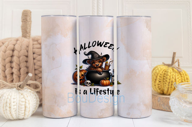 Halloween is a Lifestyle 20 oz Skinny Tumbler Wrap Sublimation Design Digital Download PNG Sublimation BouDesign 