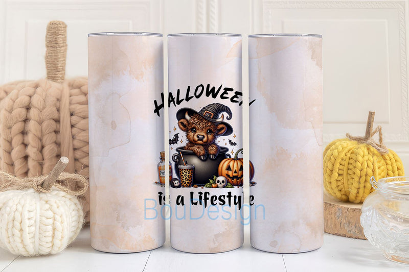 Halloween is a Lifestyle 20 oz Skinny Tumbler Wrap Sublimation Design Digital Download PNG Sublimation BouDesign 