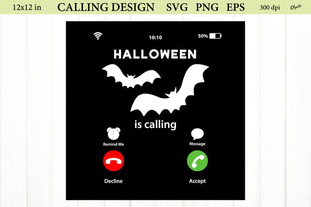 Halloween is Calling Sublimation Design SVG Olga Terlyanskaya 