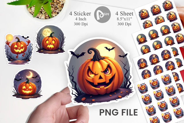 Halloween Jack Lantern Sticker Sublimation artnoy 