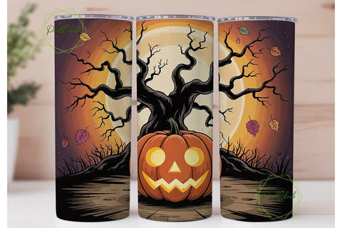 Halloween Jack-o'-Lantern 20oz Tumbler Sublimation PixelChick 
