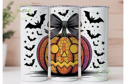 Halloween Jack-o'-Lantern 20oz Tumbler Sublimation PixelChick 