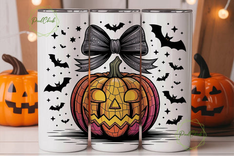 Halloween Jack-o'-Lantern 20oz Tumbler Sublimation PixelChick 