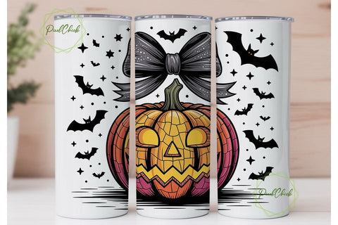 Halloween Jack-o'-Lantern 20oz Tumbler Sublimation PixelChick 