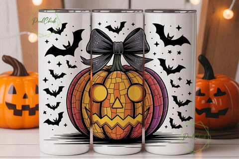 Halloween Jack-o'-Lantern 20oz Tumbler Sublimation PixelChick 